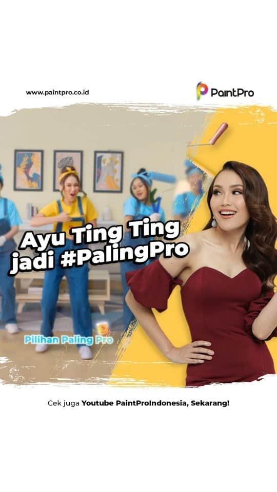 アユ・ティンティンのインスタグラム：「Akhirnya @ayutingting92 jadi yang #PalingPro bareng @paintpro.id ! ✨✨  Cat dinding yang paling TING TING! Ayu udah buktiin sendiri buat di rumah baru! Kualitas yang WAH banget 🥹 dan harganya dijamin terrrrjangkau buat kalian semua! 😌  Jangan lupa tonton & hafalin joget nguas Ayu bareng PaintPro, karena bakal ada challenge berhadiah spesial buat kamu! 🎁  Mau tau challenge dan hadiahnya? Pantengin terus Instagram Ayu & follow Instagram & TikTok @‌paintpro.id biar gak ketinggalan infonya, ya! 😉  감사합니다 🫰🏼  #AyuJadiPalingPro #PaintPro #PilihanAyu」