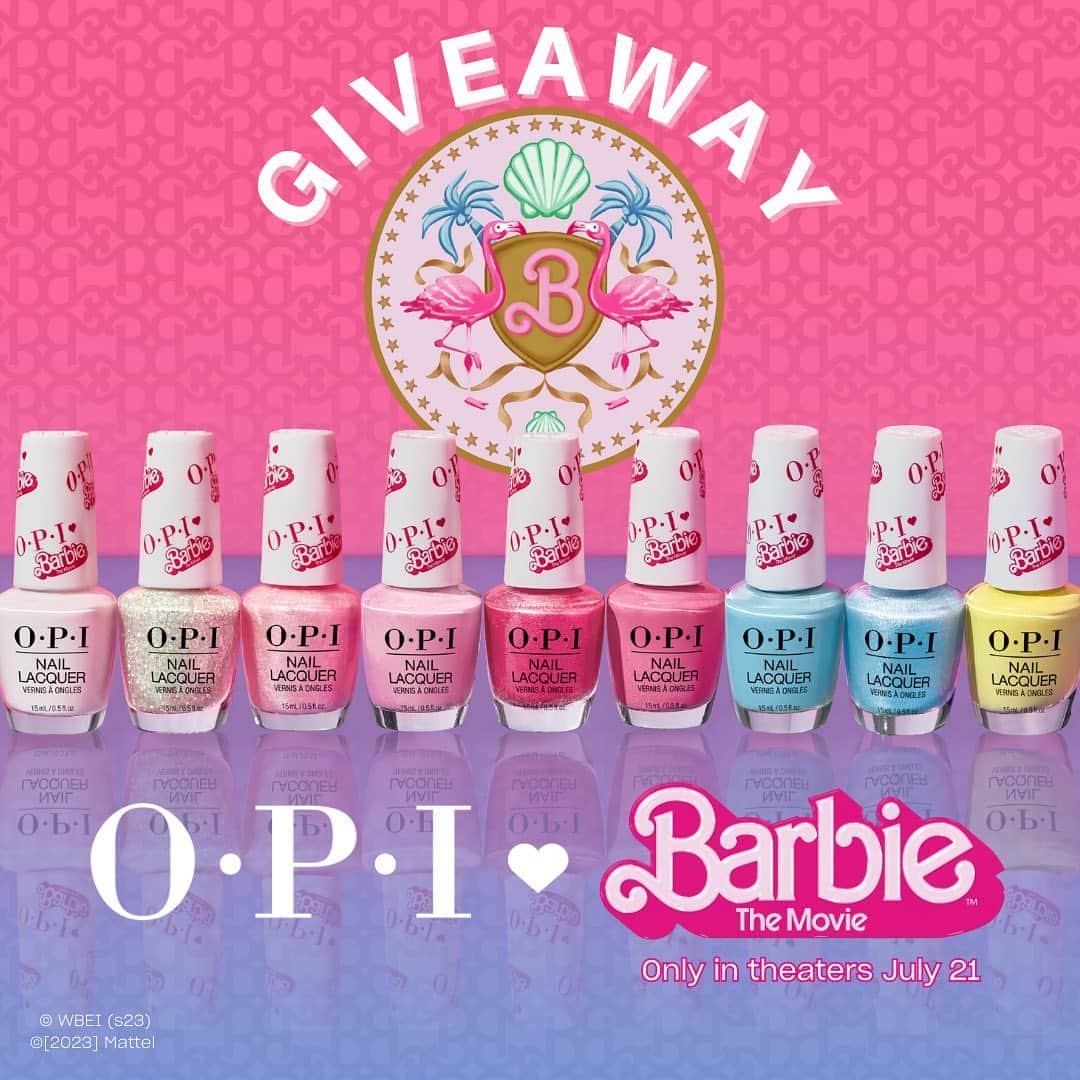 OPIさんのインスタグラム写真 - (OPIInstagram)「💖 BARBIE GIVEAWAY 💖 We’re partnering with @opi co-founder and beauty icon @1stladyofcolors to give you everything you need to channel your inner boss Barbie! 👏👠  TWO lucky winners will get the complete OPI ♥ BARBIE collection (shades + press ons!), an exclusive Barbie belt bag, and @1stladyofcolors memoir.  How to Enter: 1. Like and save this post ✨ 2. Follow @opi and @1stladyofcolors 💅🏻 3. Tag your bestie in the comments 🫶  (one tag per comment)  *Bonus Entries* Comment your fav @opi x @barbiethemovie product on our recent posts! Good luck! 💋  NO PURCHASE NECESSARY TO ENTER OR WIN. Ends 7/14/23 at 11:59 p.m. PST. Open only to legal residents of the US residents, who are 18 years or older. **The winners will be chosen and contacted via direct message by the verified @opi account. Please do not provide any personal details or information to any other accounts other than these*  See the new movie, BARBIE, only in theaters July 21.   #OPIxBarbieTheMovie」7月8日 4時00分 - opi