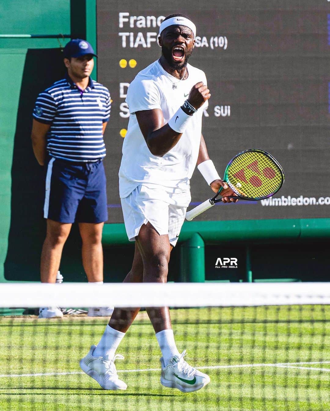 のインスタグラム：「Solid dub yesterday. Loved the energy out there. More to come. #round2✅ #lockedin🔐 #beyourowngoat #justakidfromsalone🇸🇱🇸🇱   Big S/O to @allproreels for the flicks the Arthur Ashe of Photography.」