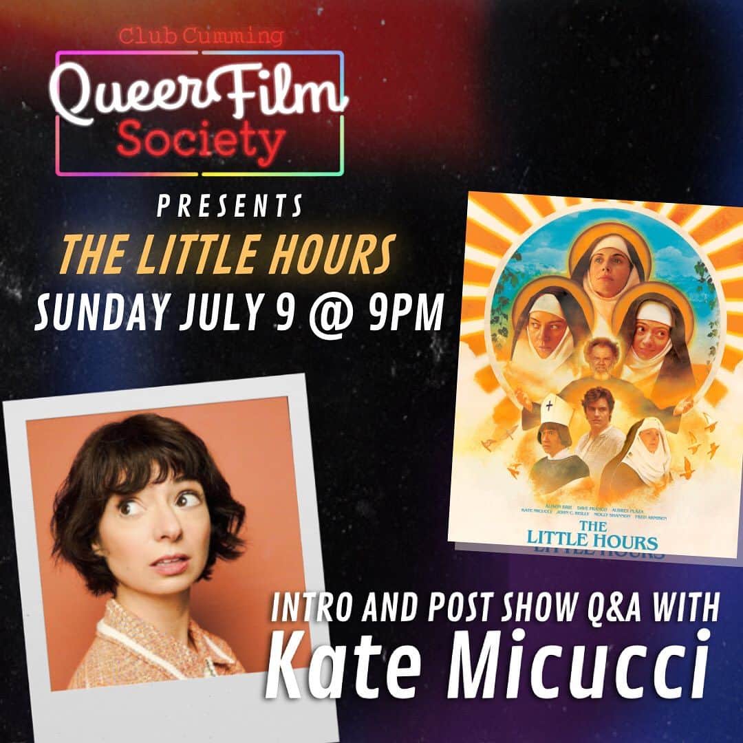アラン・カミングのインスタグラム：「This Sunday at @clubcumming queer film society - “the little hours” is hilarious and a bit lesbionic (as any good film should be!) Come join us for drinks, a good time, and a visit from one of the film’s stars @katemicucci」