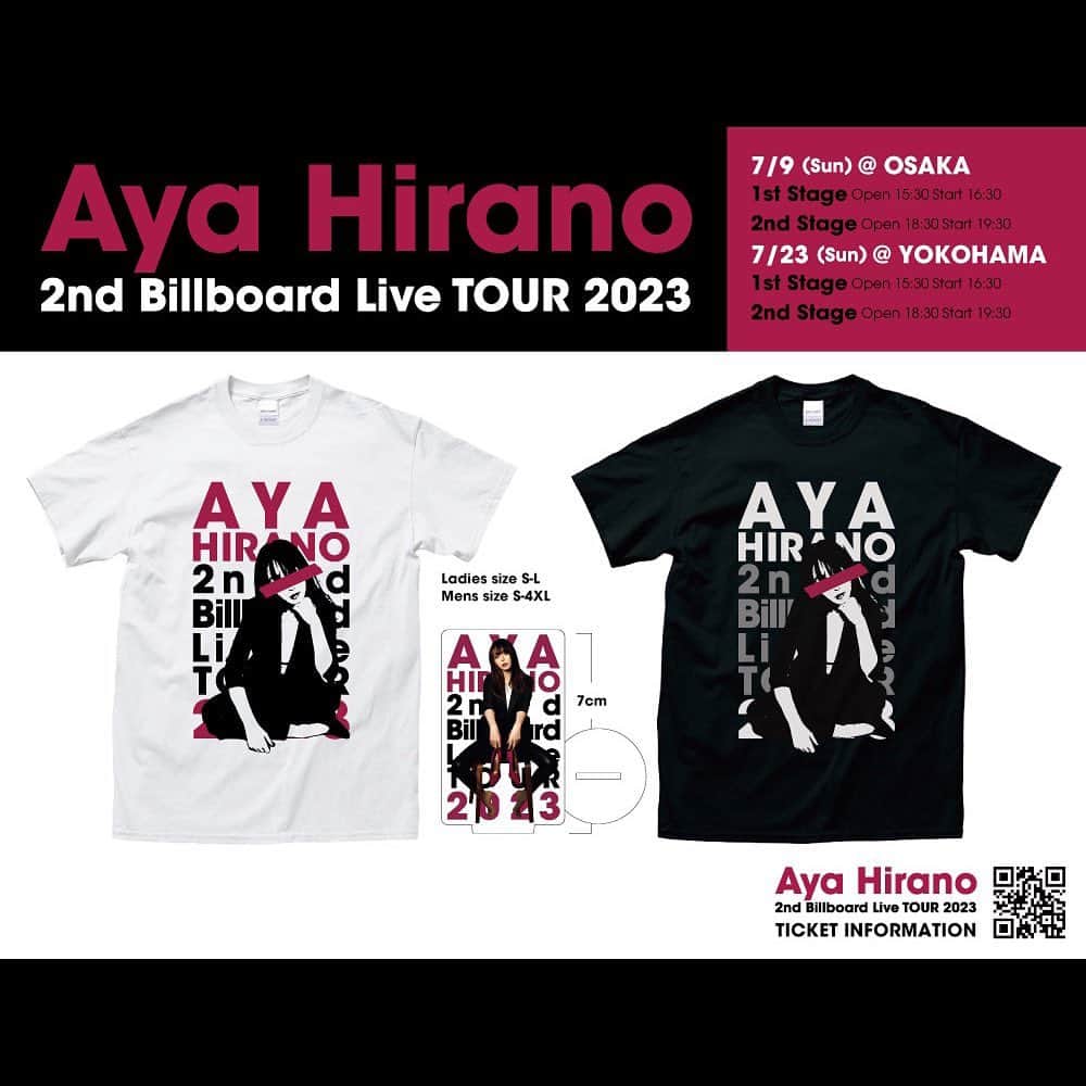 平野綾さんのインスタグラム写真 - (平野綾Instagram)「《AYA HIRANO 2nd Billboard Live TOUR 2023》 ⁡ ⁡ 今回のグッズ、めちゃかわいカッコいいので、 是非ゲットしていただきたく！ ⁡ 会場に来られない方でも、 オンラインでご購入いただけるようにしました！ ⁡ ▶️明日12:00にオンラインショップ開店です！ ⁡ ⁡ あとはご来場いただいた方限定で、 お座席にセトリ付きポストカードのプレゼントがあります。 全公演回ってくれる強者の為に、 毎公演バージョン違いをご用意しました！ 全4種、コンプしてください♡ ⁡(セトリ見たくない方は終演後までポストカード見るの我慢してね！)  ⁡ ⁡ ✸7月9日（Sun）@ビルボードライブ大阪 ✵1st Stage Open 15:30 Start 16:30 ✵2nd Stage Open 18:30 Start 19:30 イベント詳細｜ビルボードライブ大阪｜Billboard Live（ビルボードライブ） ⁡ ✸7月23日（Sun）@ビルボードライブ横浜 ✵1st Stage Open 15:30 Start 16:30 ✵2nd Stage Open 18:30 Start 19:30 イベント詳細｜ビルボードライブ横浜｜Billboard Live（ビルボードライブ） ⁡ ⁡ #ayahirano2ndbillboardlivetour2023 #ayahirano #平野綾」7月8日 21時01分 - a_ya.hirano