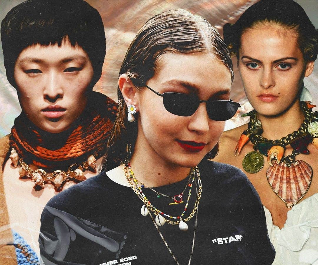Nylon Magazineさんのインスタグラム写真 - (Nylon MagazineInstagram)「Early in the Y2K era, you were hard-pressed to find an American celebrity who wasn’t wearing a shell choker. From the necks of Chad Michael Murray to Justin Timberlake — the seashell necklace was a noteworthy 2000s staple. Now ushered in by the viral aesthetic and the Y2K revival, today’s shell necklaces signal a longing for a simpler summer, away from technology.   Spotted on the likes of FKA Twigs, Iris Law, Gigi Hadid, and more — link in bio to see how celebs are styling the statement accessory this summer.」7月9日 0時16分 - nylonmag