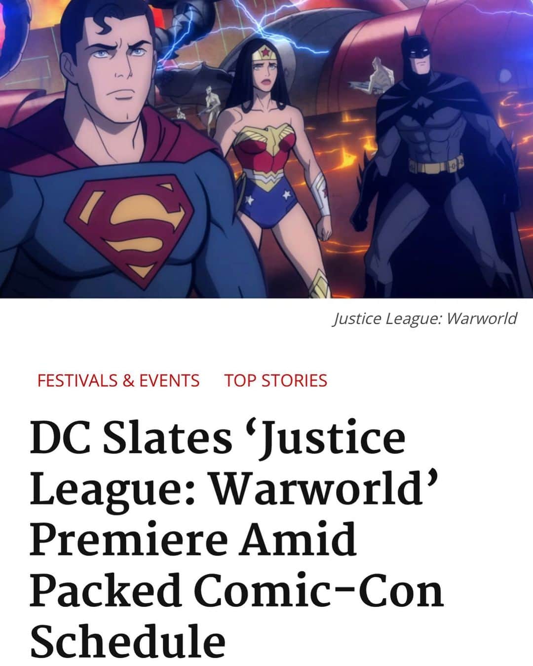 テディ・シアーズのインスタグラム：「Happy to announce that Justice League: Warworld, the next Tomorrowverse installment from DC Comics, will have its world premiere at Comic Con on July 21st. So thrilled to be a part of it and can’t wait for everyone to see it! ⚡️」