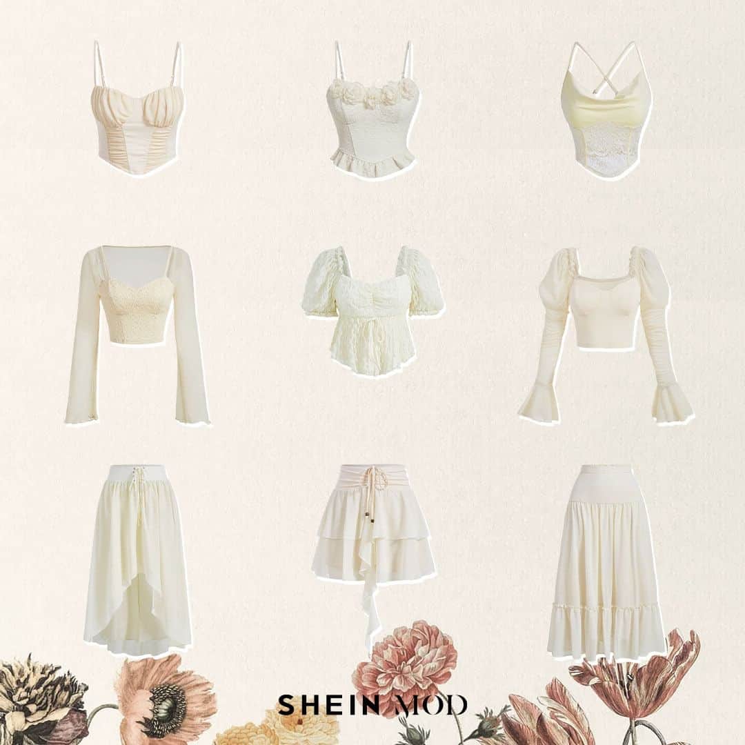 SHEINのインスタグラム：「Dreamy summer style get a breath of fresh air with these fanciful finds from SHEIN MOD ☀️✨🌿  🔎16730124 17322736 17381737 17062589 17480103 17433328 18178508 17076628 18346941 17325885 17067762 17322615 17326178 17062375 17322747 17494637 17382048 18542671  #SHEINMOD」