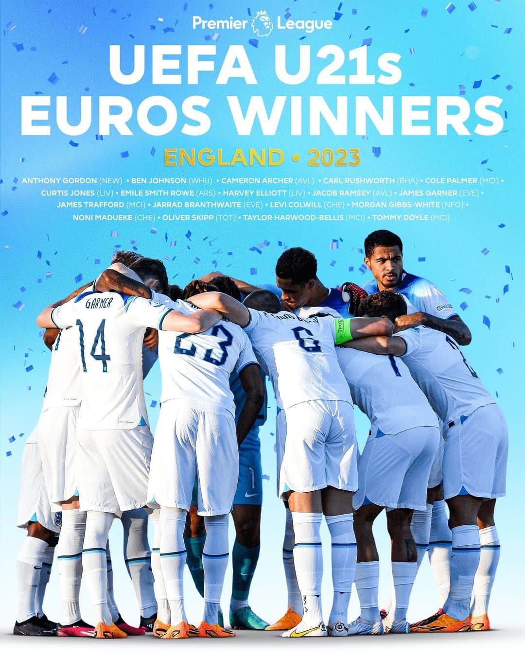 プレミアリーグさんのインスタグラム写真 - (プレミアリーグInstagram)「🏆 U21 Euro winners 🏆  Congratulations, England!󠁧󠁢󠁥」7月9日 3時06分 - premierleague