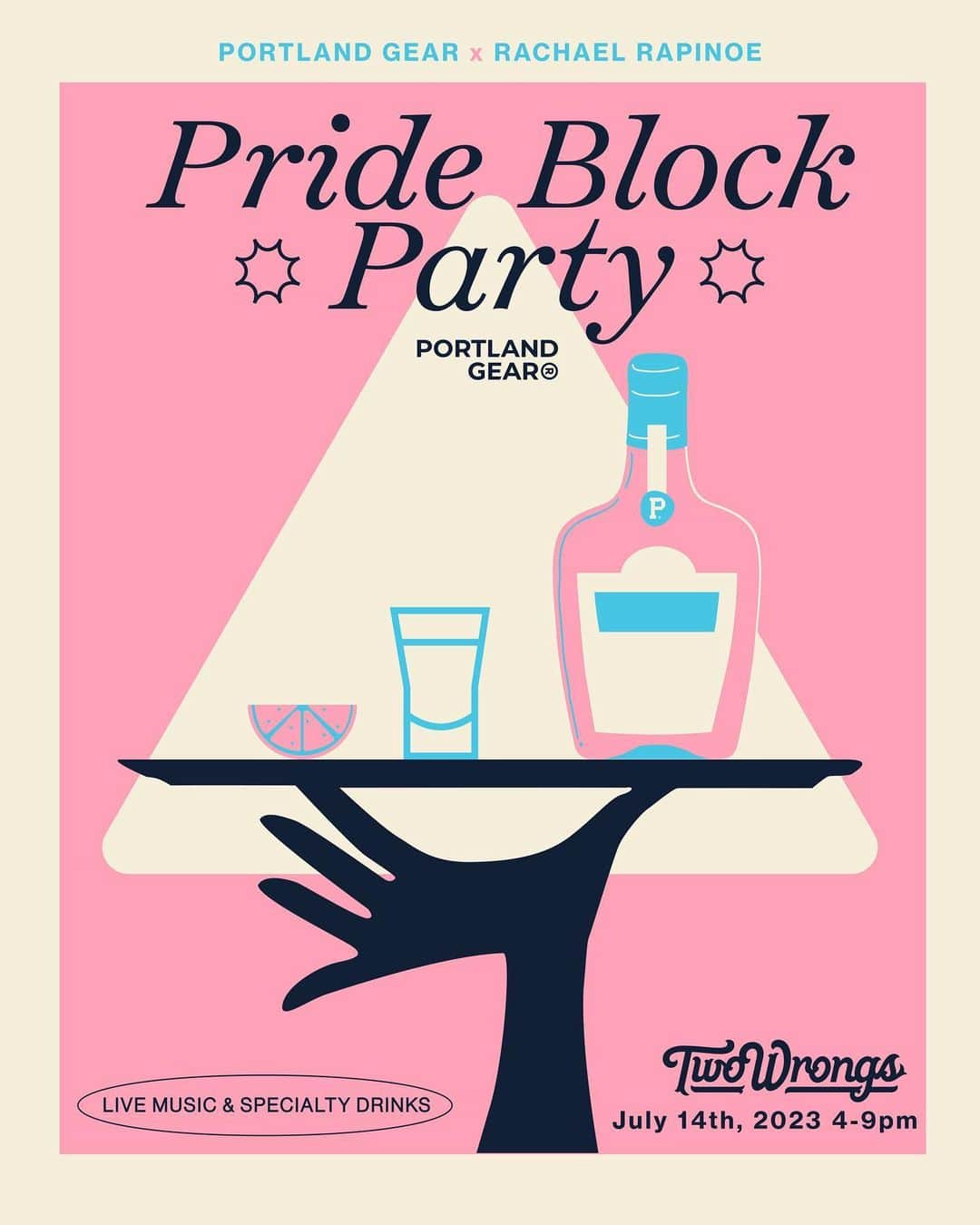 Portlandのインスタグラム：「🏳️‍🌈 Portland PRIDE festival is next weekend and there’s a ton of amazing events and parties going on, including a block party at @two.wrongs in the Pearl Friday July 14th from 4-9PM!  Head down for music, speciality drinks, partying in the street and a special product launch with @portlandgear & @rrapinoe. 🏳️‍⚧️  See you all there!  #portland #pdx #party #pride」