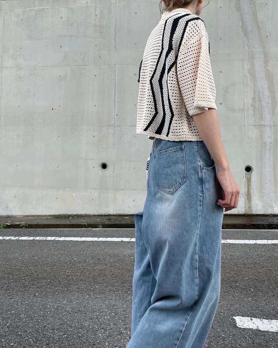Mie Kawanoのインスタグラム：「最近knit素材topsが 好きすぎてマイブーム♡」
