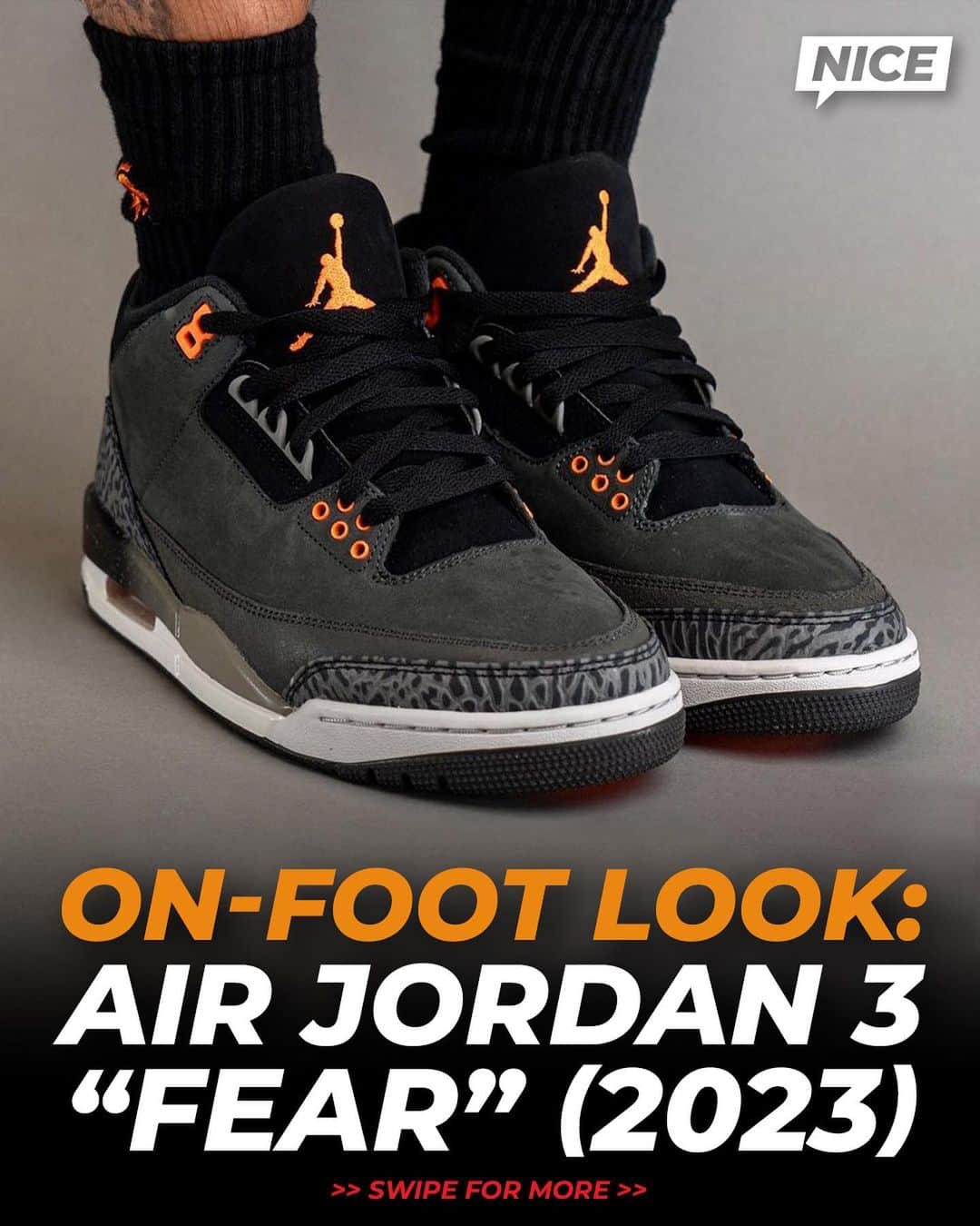 Nice Kicksさんのインスタグラム写真 - (Nice KicksInstagram)「The “Fear” Air Jordan 3 makes its return 10 years after its 2013 debut. Will you be chasing a pair? 🤔 LINK IN BIO for more info 📲  📸: @yankeekicks」7月9日 8時59分 - nicekicks