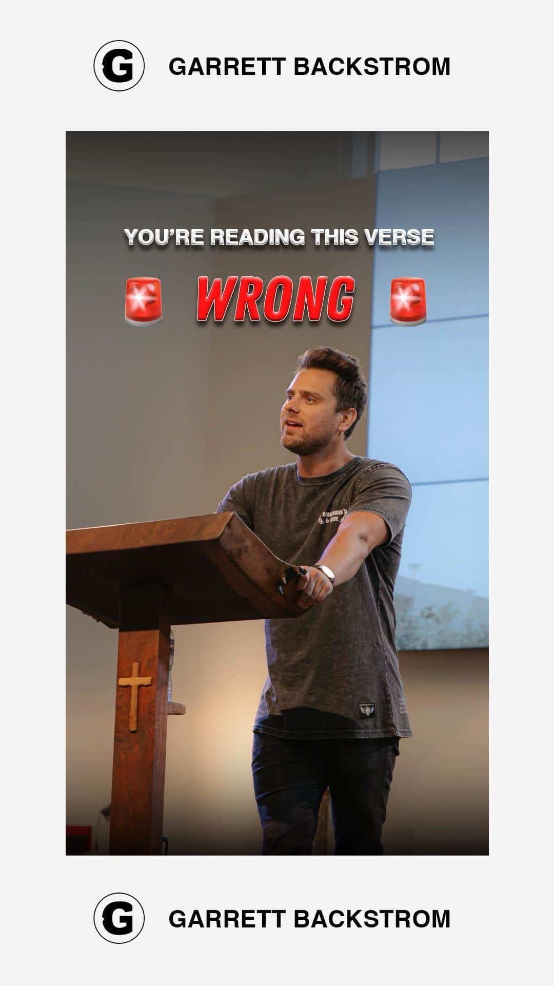 ギャレット・バックストロームのインスタグラム：「We take this verse out of context ⚠️ Contentment is tied to Christ alone🙏」