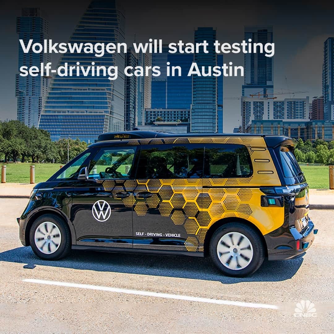 CNBCのインスタグラム：「Volkswagen said earlier this week that it will begin testing self-driving electric vehicles in Austin, Texas, later this month.⁠ ⁠ The German auto giant said it will deploy about 10 of its ID Buzz electric vans equipped with autonomous driving systems developed with Mobileye by the end of 2023. The first two of those vans are already in the U.S. and will begin testing before the end of July, it said.⁠ ⁠ Details on how the self-driving vans work at the link in bio.」