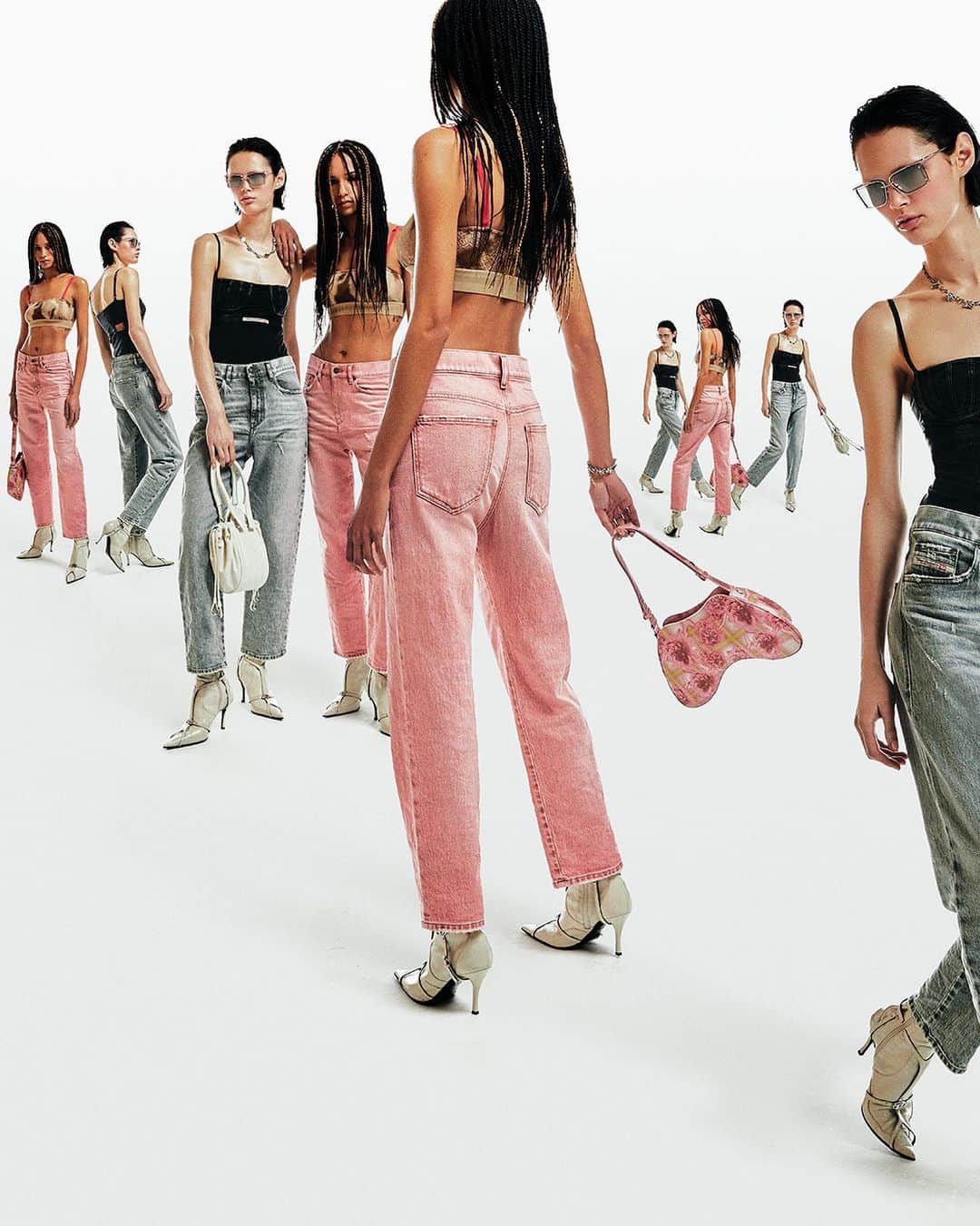 ディーゼルのインスタグラム：「Greater than the sum of its parts.  Classic, clean and slightly cropped the D-Air lightweight denim silhouettes in blush pink and faded vintage wash - is cut to show off all your assets, including your shoes. Part of the summer denim collection it has slight stretch to ensure comfort and uses low impact materials that are better for people and the planet.  Shop at the link in bio.  #ForSuccessfulLiving #DieselFW23」