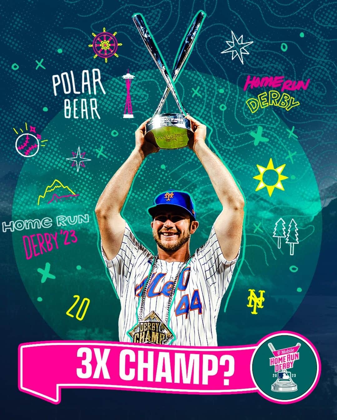 MLBさんのインスタグラム写真 - (MLBInstagram)「@polarpete20 looks to reclaim the @tmobile #HRDerby title tomorrow night!  Will he win for the third time?」7月10日 2時00分 - mlb