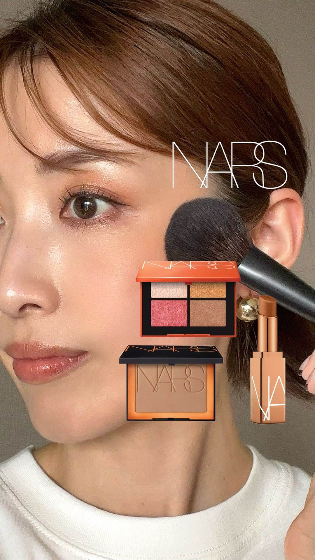 Ayanaのインスタグラム：「⁡ ⁡ @narscosmeticsjapan THE LAGUNA COLLECTION ⁡ ⁡ このシリーズ見たら、THE 夏！を感じる🥹 本当に官能的って言葉がぴったり☺️ ⁡ クワッドアイシャドー好きで 今回使った方とは違うもう一色の方も欲しい！ ⁡ ⁡ ブロンズ感ある目もとと頬の仕上がりに、 アフターグローリップバームのシアー感が すごくバランス良くて好き！ ⁡ ⁡ #NARS #NARSJAPAN #クワッドアイシャドー #ナーズ #ラグナ #アフターグローリップバーム #デパコス #ブロンザー #コスメ #化粧品 #instabeauty #美容 #化妆品 #美容垢 #コスメ垢 #コスメレポ #コスメレビュー #メイク動画」