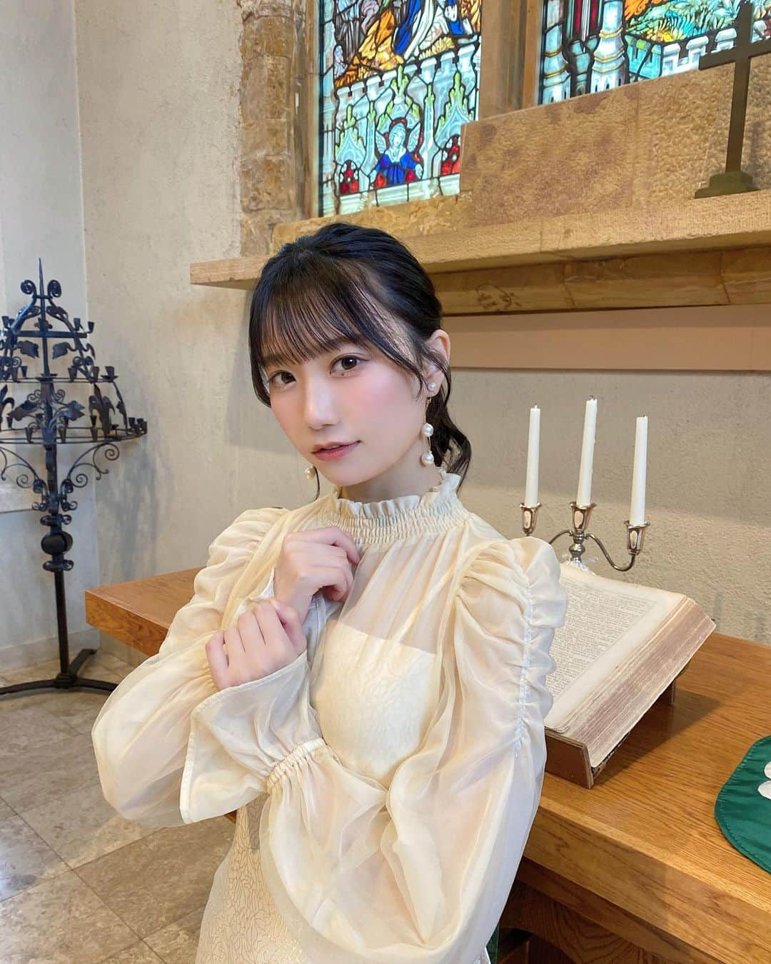 苗加結菜のインスタグラム：「チャペル綺麗過ぎました⛪️」