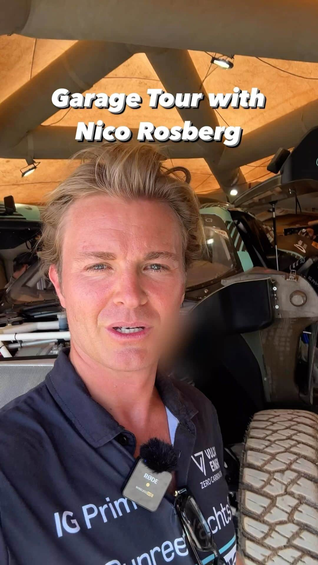 ニコ・ロズベルグのインスタグラム：「Garage Tour with @nicorosberg! Get a behind-the-scenes look of our team 👊」