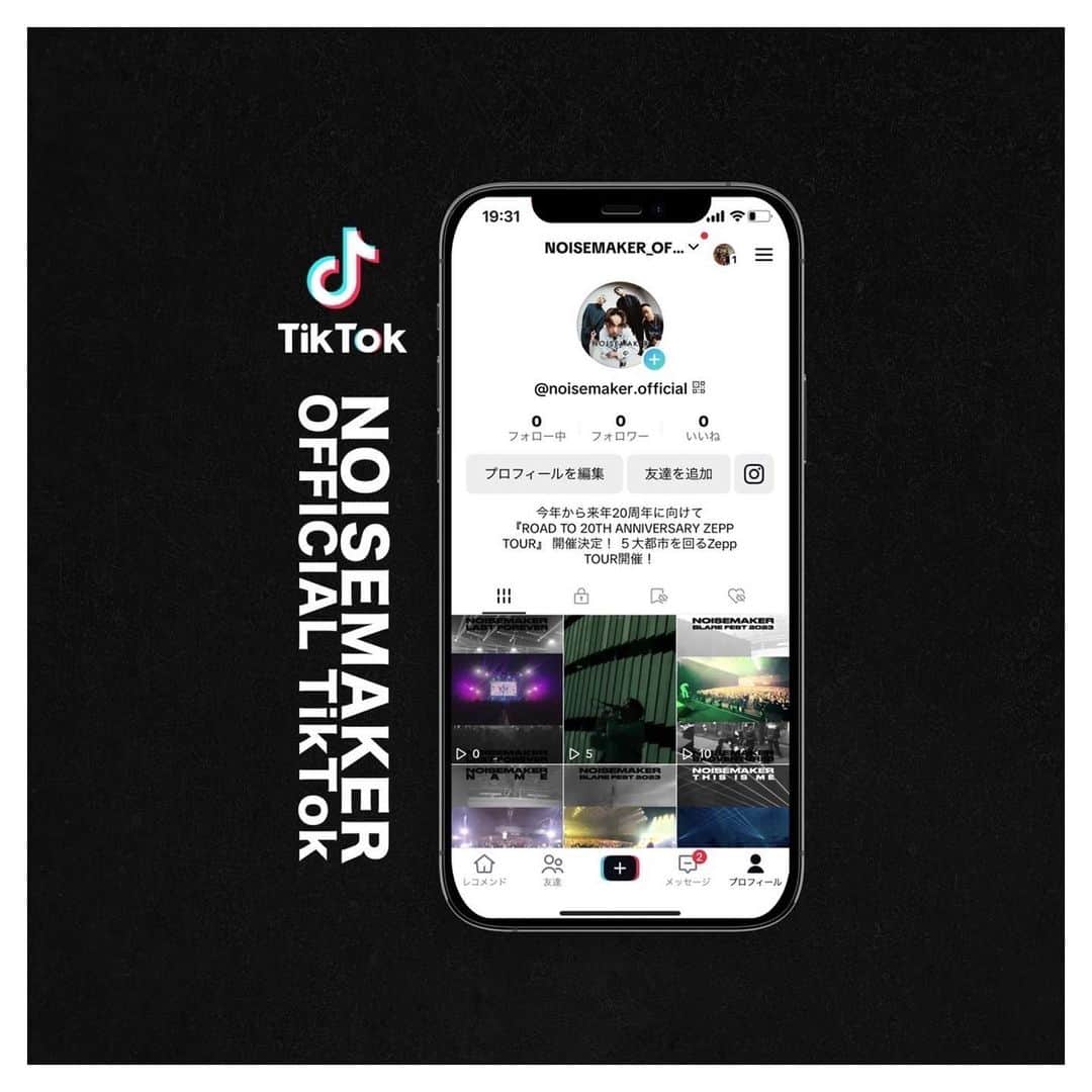 HIDEのインスタグラム：「NOISEMAKER  オフィシャルTikTok開設！  ライブ映像を中心に 最新情報を更新していきます！  登録よろしくお願いします！  https://www.tiktok.com/@noisemaker.official?_t=8dolQWGCL4R&_r=1  #NOISEMAKER」