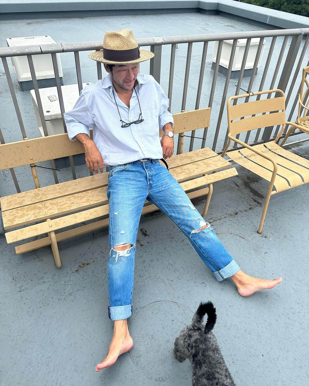 浅野忠信のインスタグラム：「リーバイス501 150周年アニバーサリーモデル! 最高です！」