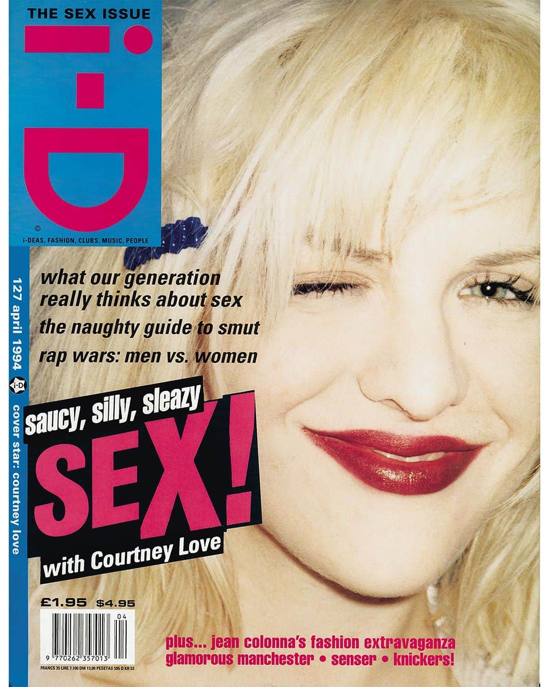 i-Dさんのインスタグラム写真 - (i-DInstagram)「Wishing a Happy Birthday to 3-time i-D cover star, Courtney Love! 🎂   [The Sex Issue, No.127, April 1994] . . . Photography #JuergenTeller  Makeup @rozmusic5  #courtneylove」7月10日 7時27分 - i_d