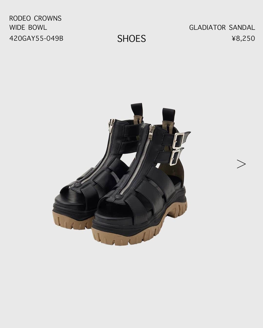のインスタグラム：「【NEW IN】 - SHOES - ━━━━━━━━━━━━━━━━ 【RODEO CROWNS WIDE BOWL】グラディエーターサンダル ¥8,250 tax in Size：M,L Color：BLK,IVOY No：420GAY55-049B ※発売中  【SLY】CHUNKY TECH SNEAKER サンダル ¥15,400 tax in Size：S,M,L Color：IVOY,BLK,Multi No：030GSZ55-2330  【MOUSSY】STITCHING PLATFORM サンダル ¥13,970 tax in Size：S,M,L Color：BLK,KHA No：010GAG52-5650 ※発売中  【SHEL’TTER SELECT】PUMA メイズ UT メタリック レディース ¥12,100 tax in Size：23.0cm~25.0cm Color：WHT,BLK No：091GSW55-5700 ※発売中  【AZUL BY MOUSSY】FRONT ZIP SHORT BOOTS ¥8,030 tax in Size：S,M,L,LL Color：L/BEG,BLK No：250GAT55-150G ※7月中旬発売予定  気になるアイテムは画像をタップまたは プロフィールのサイトURLをクリック✔ ━━━━━━━━━━━━━━━━ #SHELTTERWEBSTORE #SWS #MOUSSY  #SLY #AZULBYMOUSSY #RODEOCROWNSWIDEBOWL #SHELTTERSELECT #RODEOCROWNSWIDEBOWL #2023ss #summer2023 #y2k #y2kstyle #PUMA #mayze #厚底サンダル #プラットフォーム #スニーカー #プーマ #ブーツ #トレンドサンダル #サンダル #y2kファッション」