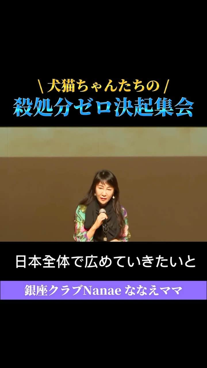 唐沢菜々江のインスタグラム：「「殺処分ゼロ決起集会」に参加してきました✨  以前より知り合いだった花蜜さん @koushinhanamitsu と令和の虎でお会いして、犬猫ちゃんへの想いが同じだったので、決起集会でもご挨拶させていただくことに❣️  私ができることは、殺処分ゼロにするための活動や、運営してくださる人たちがいることをSNSを通じて、少しでも多くの方に知っていただくことだと思っています☺️  ぜひ、同じ想いの方はYouTubeにアップしていますので、見てくださいね😊❣️ https://youtu.be/saA95xhpqsI  この1年で、みんなで殺処分ゼロにしましょう‼️✨  #犬猫 #殺処分 #殺処分ゼロ #殺処分反対 #犬のいる生活 #猫のいる生活 #保護猫 #保護犬 #保護犬を飼おう #保護犬を家族に #保護猫と暮らす #ななえママ」