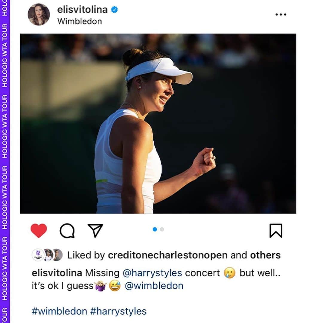WTA（女子テニス協会）さんのインスタグラム写真 - (WTA（女子テニス協会）Instagram)「You’re So Golden 🤩  @elisvitolina has an exciting time ahead!」7月10日 11時36分 - wta
