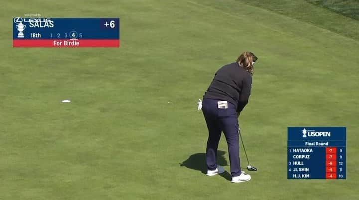 リセット・サラスのインスタグラム：「Nothing like finishing with a 🐦 on the 72nd hole at a @uswomensopen what a week it's been! #TeamSalas needed a week like this... huge thank you to Benito for stepping in, just like old times!   To the fans, y'all made me feel so special, thank you so much!  @pebblebeachresorts you are an absolute gem.」