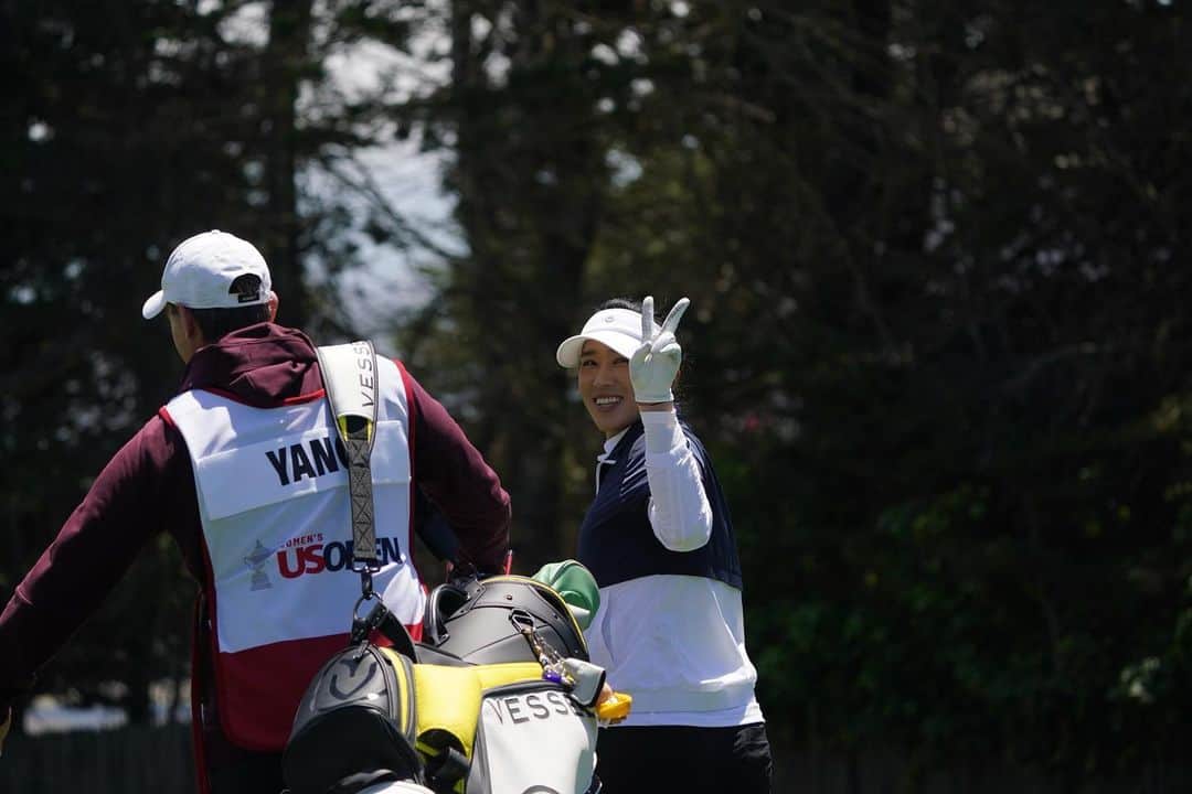 エイミー・ヤンのインスタグラム：「U.S. Women’s Open. It really tests your skills and patience. Thank you @usga and @pebblebeachresorts for an incredible experience. I will remember this place forever❤️ #uswomensopen 📷 @benharpringmedia」