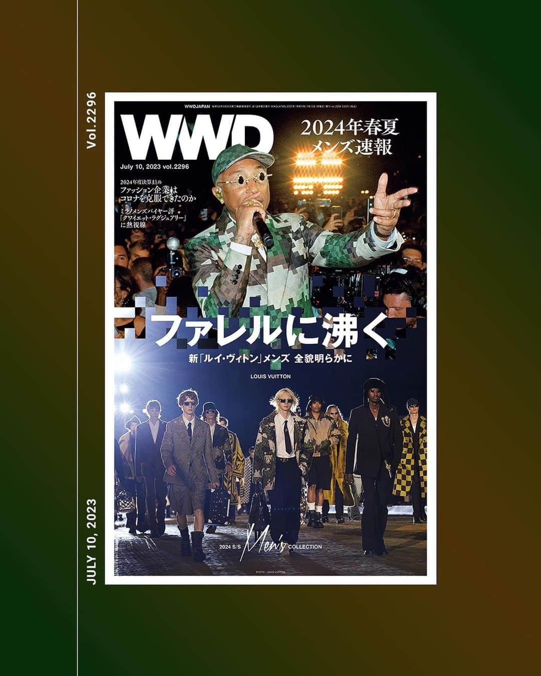 WWDジャパンさんのインスタグラム写真 - (WWDジャパンInstagram)「7月10日号の「WWDJAPAN」は、2024年春夏メンズ・コレクション速報です。巻頭では、今シーズンのメンズ最大のニュースだった、ファレル・ウィリアムスによる新生「ルイ・ヴィトン」メンズのショーは何がすごかったのかを振り返ります。コレクションについてはもちろん、会場演出やゲスト、前任のヴァージル・アブローから引き継いだものや、新しい方向性を示した動きについてリポートします。  さらに、ロンドンからベルリン、ミラノ、パリまでの現地取材を通じて見出した、4つのトレンドスタイルも紹介します。メンズ・ウィメンズ共に、控えめで、ロゴなどを主張しすぎない“クワイエット・ラグジュアリー”に脚光が浴びる中、あえて“映えない”控えめなスタイルから一歩進んだ傾向をパリやミラノで発表したブランドを中心に解説します。さらに、イタリア・フィレンツェのメンズ見本市「ピッティ・イマージネ・ウオモ」が、“イタリアン・クラシコ”の合同展からいよいよ本格的に変わろうとしている動きについてもお届けします。  海外のバイヤーによるミラノ・メンズ・コレクションのレビューも掲載。“クワイエット・ラグジュアリー”のスタイルが人気を集める中、有力店のバイヤーたちは「プラダ」「ゼニア」「ヴァレンティノ」「ドルチェ＆ガッバーナ」などをどう見たのでしょうか。  特集以外では、主要ファッション企業10社の2022年度の決算まとめを、専門店とアパレルに分けて振り返るほか、齊藤孝浩ディマンドワークス代表の連載ではワークマンがブレイク前後でどう変わったのかを、データをもとに解説します。  DESIGN : JIRO FUKUDA  #WWDJAPAN#WWDJAPANを読む#ファッション#fashion#wwdjapanメンズコレ取材#parisfashionweek#pfw#LOUISVUITTON#LV#ルイヴィトン#pharrell#ファレル#pharrellwilliams」7月10日 14時11分 - wwd_jp