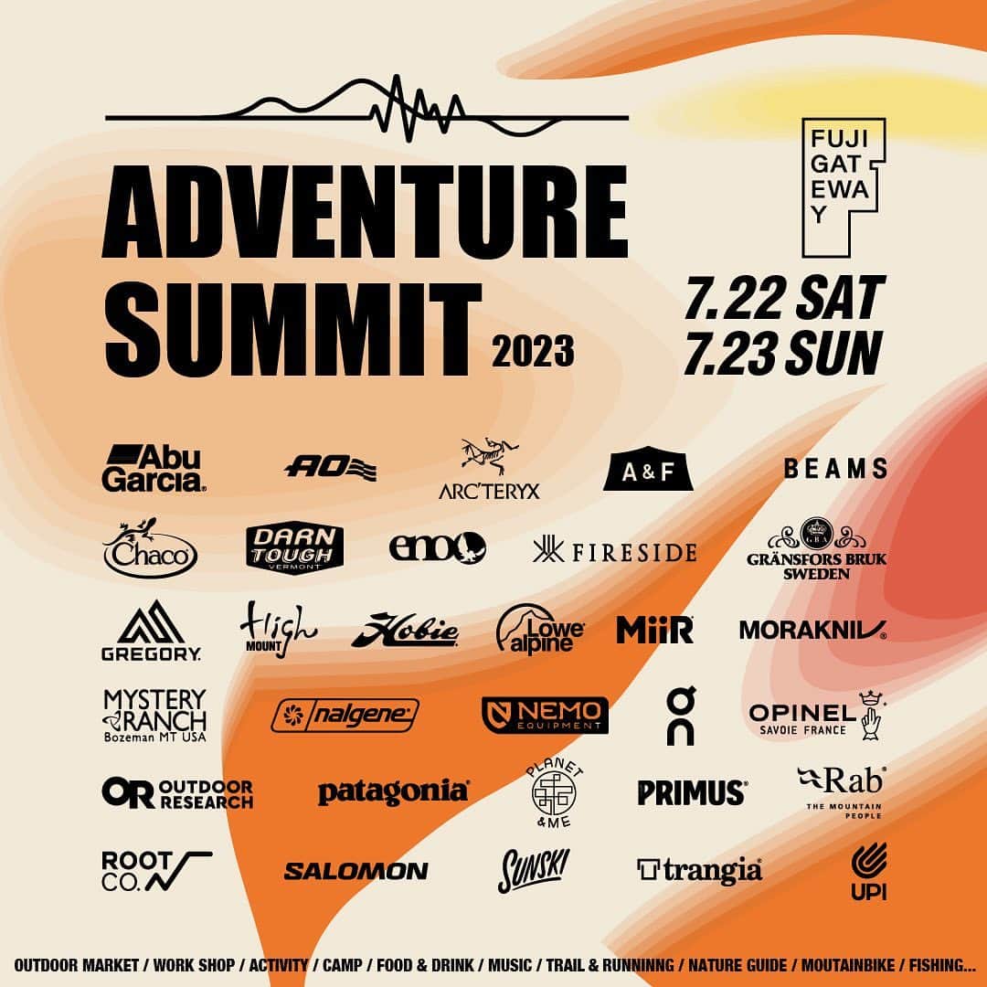 のインスタグラム：「. 2023年7月22日(土)・7月23日(日)に開催されるADVENTURE SUMMIT 2023に出店いたします。  今回のイベントでは、ROOT CO. STORE & CAFEのフードトラックも出店することになりました。 @root_co_store   是非ご来場下さい。  【About ADVENTURE SUMMIT 2023】 アウトドアのスペシャリストが一同に集結するアウトドアの祭典『ADVENTURE SUMMIT 2023』を、山梨県富士山麓の体験型アドベンチャー施設「FUJI GATEWAY」および周辺環境にて、7月22日(土)・23日（日）に開催します！  国内外を代表する人気アウトドアブランドが約40 ブランド揃い、地元を知り尽くした地域事業者によるアクティビティやガイドツアーのほか、各ブランドの一押しアイテムが並ぶ野外マーケット、お子様から大人まで楽しめるワークショップ、本格的なアクティビティのほか、アウトドアシーンにぴったりなメニューを構えたキッチンカーの出店など、大自然に溶け込むような極上の時間をお過ごしいただけます。  また、イベントに参加する全ブランドのロゴを一斉に配したオリジナルTシャツと手拭いを、本イベント開催期間限定、現地のみで販売いたします。(※グッズの売上に対する利益は、富士山の自然を守る活動を行う団体に寄付いたします。)  日本一高い山「富士山」の麓を舞台に、アウトドアのスペシャリストが集う『ADVENTURE SUMMIT 2023』。山梨県の大自然とアウトドアの“たのしい”をぜんぶ詰め込んだ祭典に、是非ご期待ください！  チケット情報やコンテンツ詳細はこちらからご覧いただけます。 https://fuji-gateway.com/news/adventure-summit2023/  @beams_official @fuji_gateway  #adventuresummit #adventuresummit2023 #fujgateway #beams #root_co #rootco #root_co_store #rootcostore」