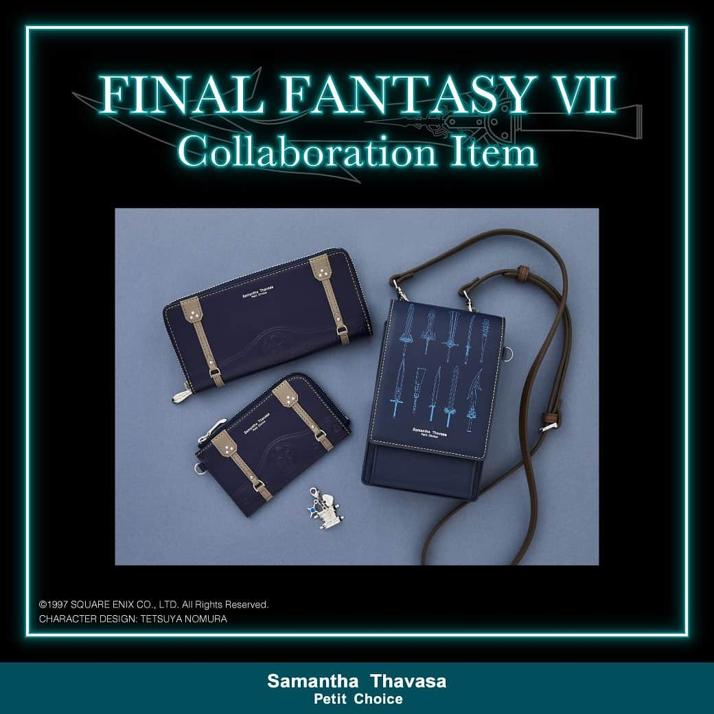 サマンサタバサのインスタグラム：「. 「FINAL FANTASY VII」コラボレーションアイテム 先行予約スタート！！  ファイナルファンタジーVIIに登場する、 クラウドとセフィロスの衣装をイメージした世界観あふれる コレクションがサマンサタバサプチチョイスから発売。  衣装に使用されているモチーフやカラーリングが デザインに落とし込まれたお財布などの小物や、 チャーム、スマホショルダーまで。  ぜひ公式オンラインショップにてご覧ください✨  #サマンサタバサプチチョイス  #samanthathavasapetitchoice  #ファイナルファンタジーVII  #finalfantasyVII  #クラウド #セフィロス  #小物 #お財布 #スマホショルダー #チャーム #FF35th」