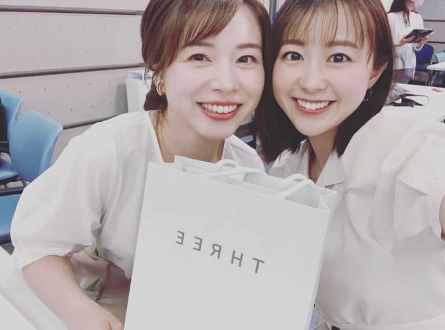 若林有子のインスタグラム：「♡♡♡ #若林有子 #若林アナ #皆川玲奈」