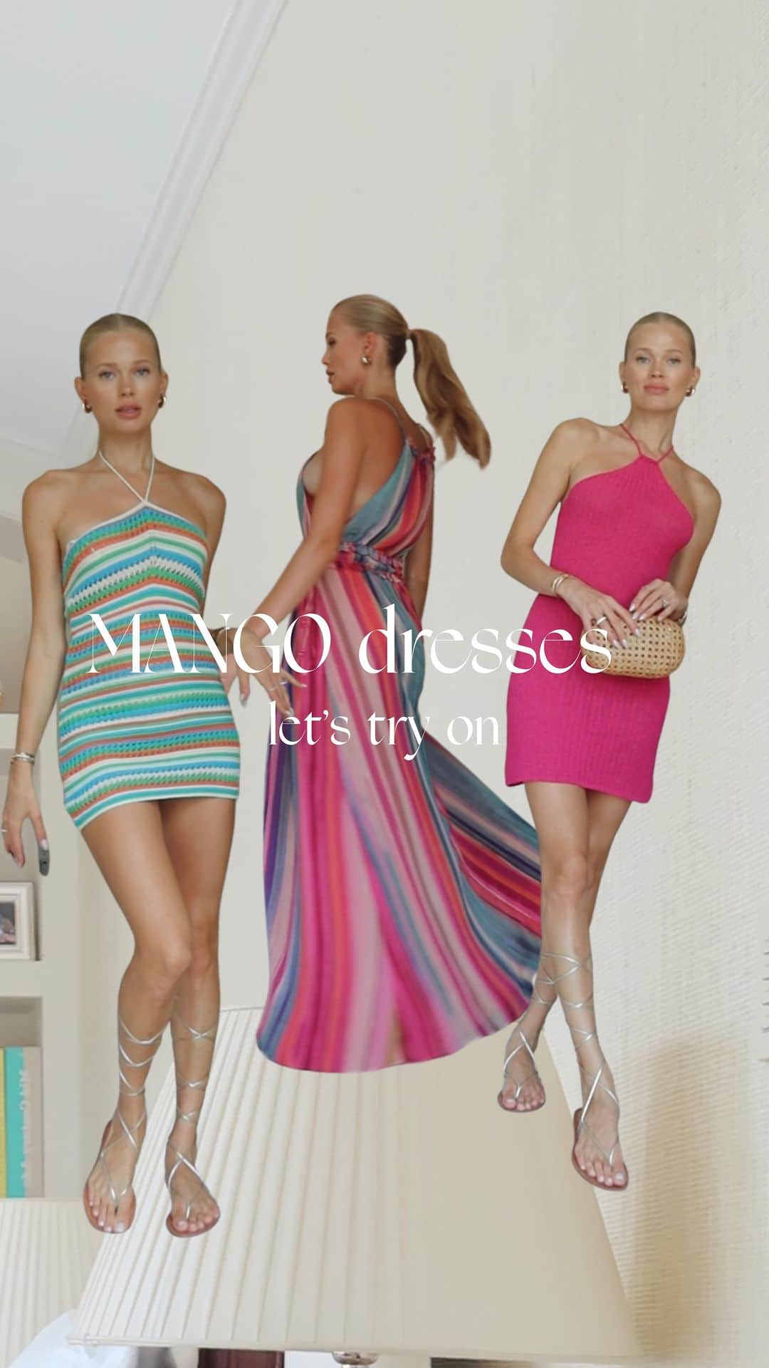 ヴィタ・シドルキナのインスタグラム：「MANGO summe dresses 💛 theme: burst of color  1,2,3 or 4?  Everything linked in my “JULY links” story highlights  #vitasidorkina #vitasidorkinastyle #mangooutfits」