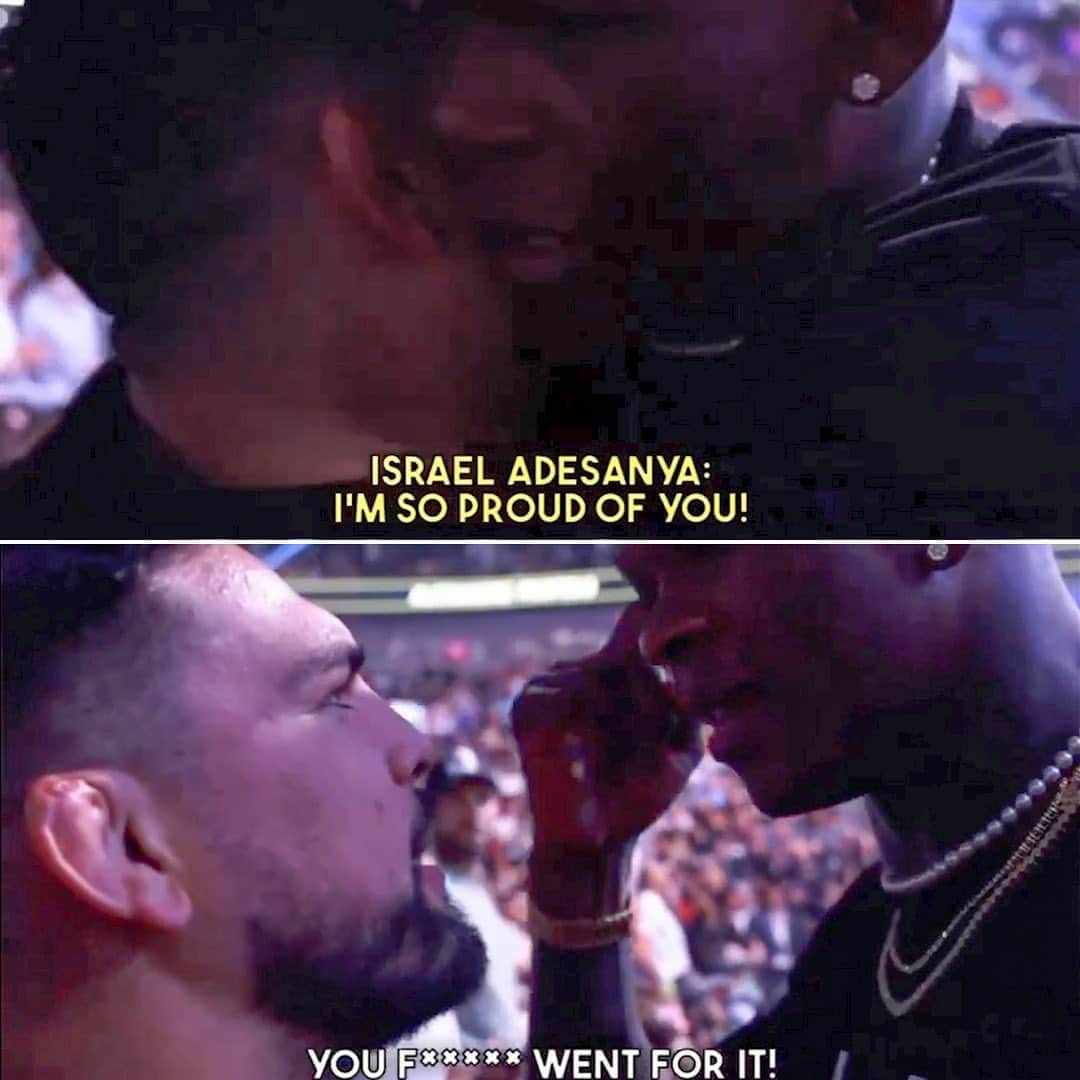 espnさんのインスタグラム写真 - (espnInstagram)「Love this exchange between Adesanya and Gastelum at #UFC290 🤝   (via @kgastelum, @mwonsover)」7月10日 23時17分 - espn