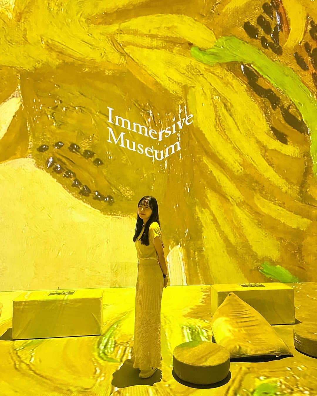 miyuのインスタグラム：「『Immersive Museum TOKYO2023』 @日本橋三井ホール 行ってきました🌻  ゴッホやゴーガンの作品に包まれ新感覚の美術アートに引き込まれした🖼️💭💭  明日は小屋入り、明後日は初日！ #舞台幕が上がる 劇場でお会いましょう☺️」