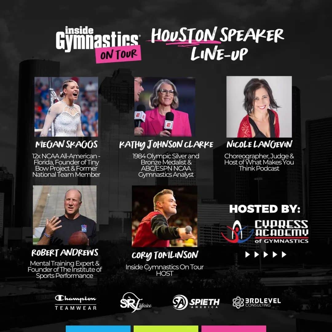 Inside Gymnasticsさんのインスタグラム写真 - (Inside GymnasticsInstagram)「➡️ Hey Houston! We're on our way! Join us August 6 @cypressacademyhuffmeister for our third Inside Gymnastics On Tour!!!   See Link in Bio for more & to register!」7月11日 1時39分 - insidegym