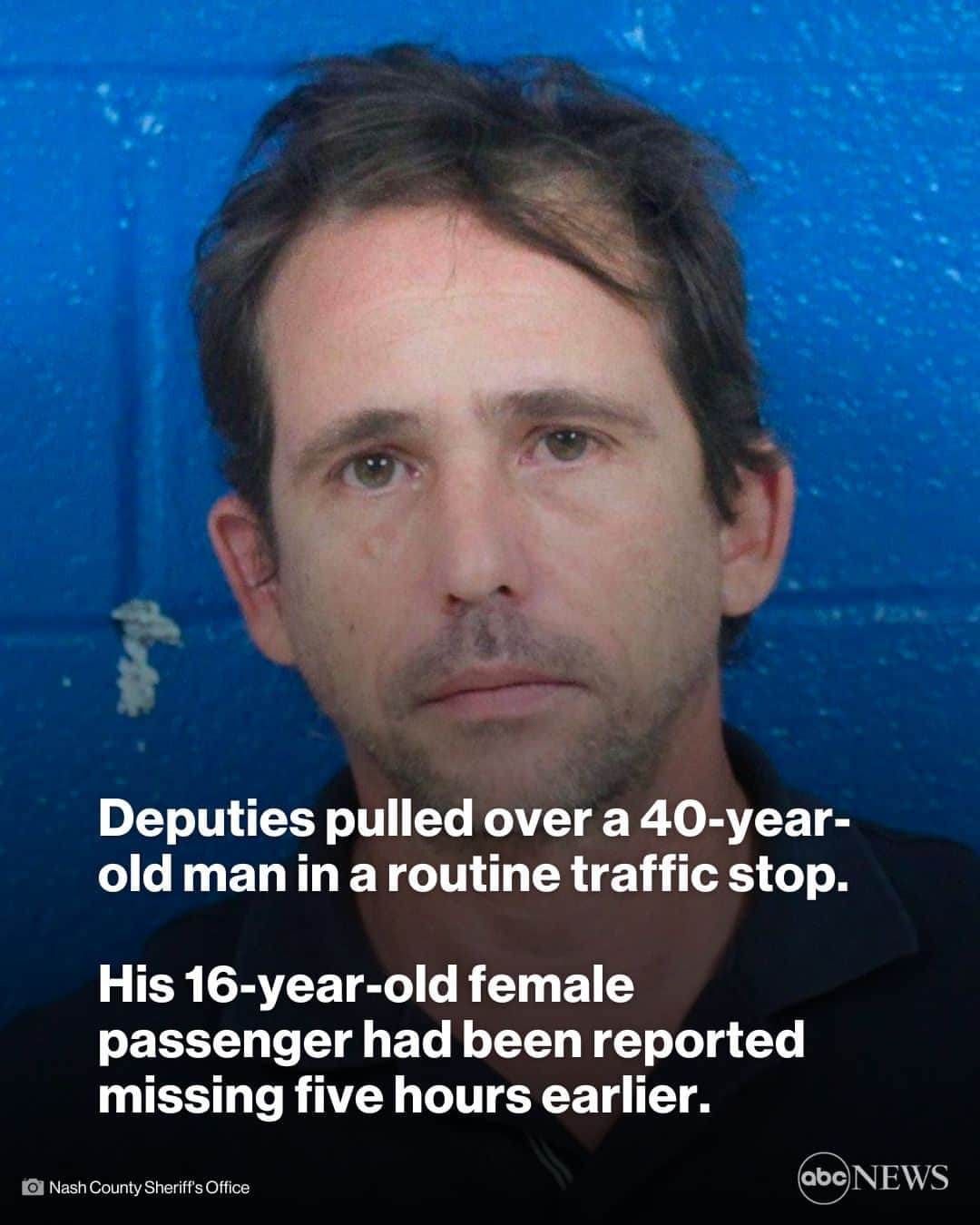 ABC Newsのインスタグラム：「A routine traffic stop may have prevented a case of child trafficking, according to police.  North Carolina deputies arrested Alejandro Hernandez Vazquez, 40, after realizing his 16-year-old female passenger had been reported missing by a Florida police department only five hours earlier. MORE AT LINK IN BIO.」