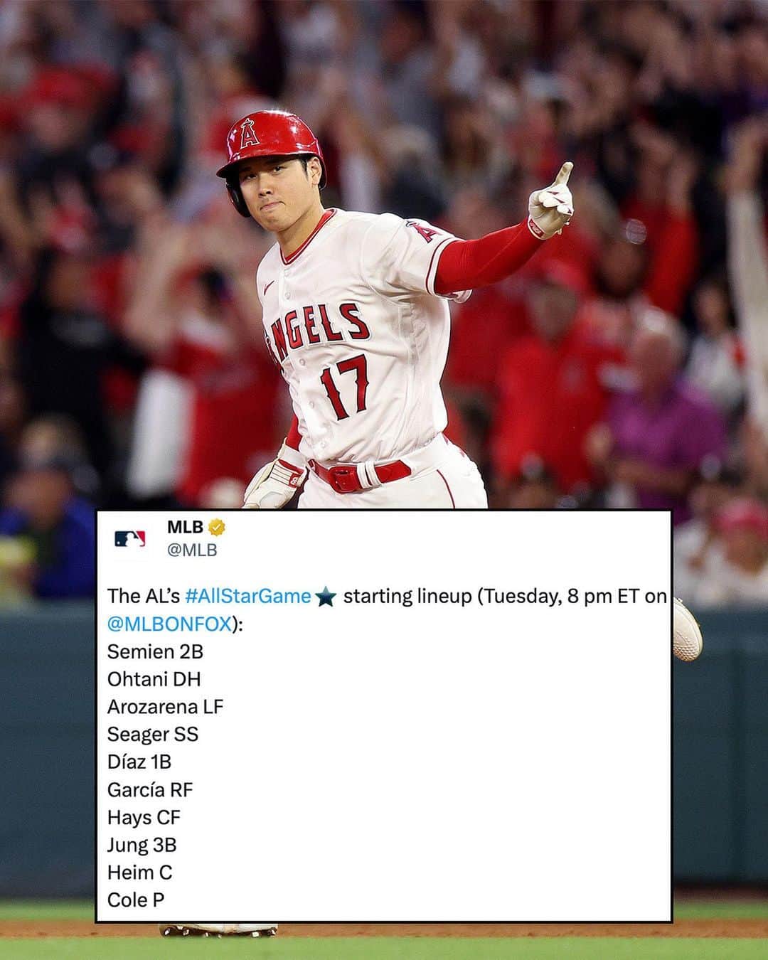 MLBさんのインスタグラム写真 - (MLBInstagram)「#AllStarGame starting lineups just dropped. 🔥」7月11日 3時26分 - mlb