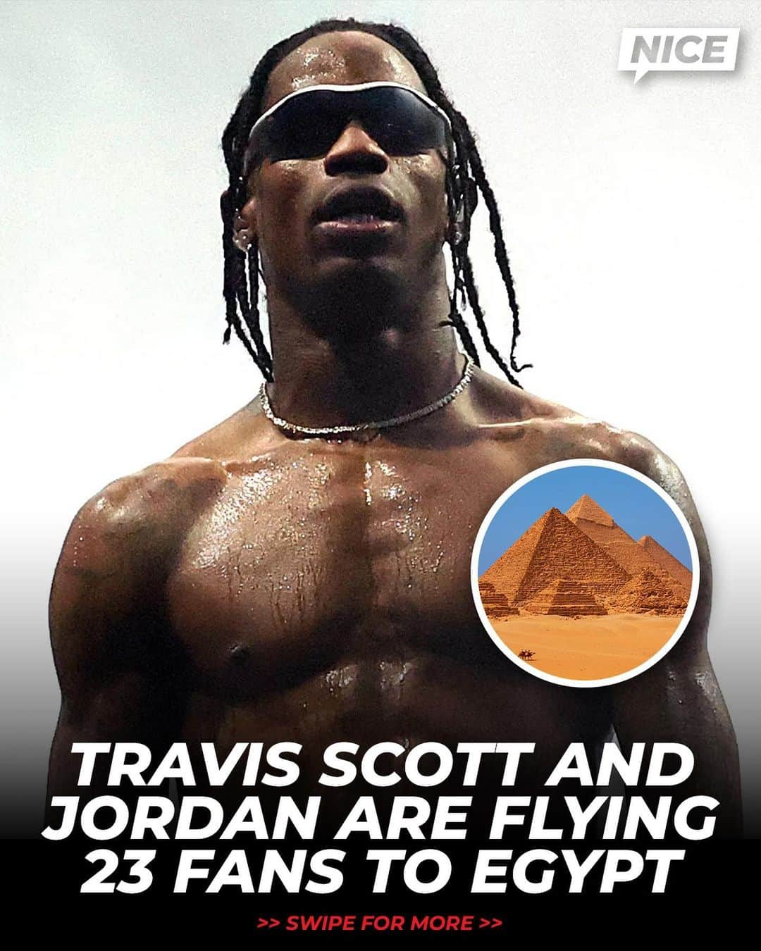 Nice Kicksさんのインスタグラム写真 - (Nice KicksInstagram)「@travisscott and @Jumpman23 are flying out 23 fans (+ 1 guest each) on an all-expenses paid trip to Cairo, Egypt for his album listening party on July 28 in front of the Egyptian Pyramids 😳🔥🛫   Enter at our LINK IN BIO 📲 2nd Photo: @cole」7月11日 3時22分 - nicekicks