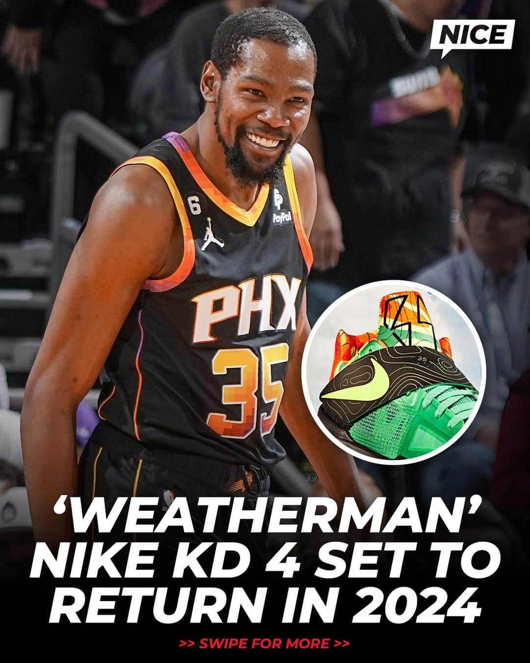 Nice Kicksさんのインスタグラム写真 - (Nice KicksInstagram)「Weatherman KD 4s back! 👀⛈️ LINK IN BIO for more info 📲  ✍️: @zsneakerheadz / @sneakerfiles」7月11日 4時14分 - nicekicks