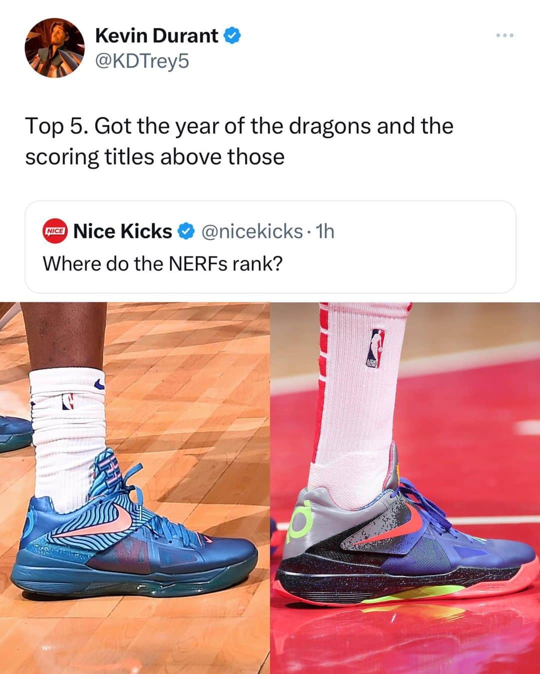 Nice Kicksさんのインスタグラム写真 - (Nice KicksInstagram)「Does your ranking of Nike KD 4 colorways match Kevin Durants? 🤔 @nicekickshoops」7月11日 6時42分 - nicekicks