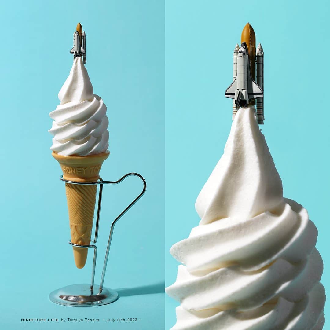 田中達也のインスタグラム：「⠀ “Cream Shuttle” ⠀ クリームシャトル ⠀ ─────────────────── 《EXHIBITION info》 ⠀ 【ミニチュアの視点で見る日本－田中 達也】展 Japan from miniatures - Tatsuya Tanaka at Japan House São Paulo until : Oct. 8, 2023 ⠀ 【ミニチュアライフ 神戸エアポート】 MINIATURE LIFE × KOBE AIRPORT ⠀ ─────────────────── 《Coming Soon》 ⠀ 【MINIATURE LIFE展2 in 沖縄】 MINIATURE LIFE EXHIBITION 2 in Okinawa ❗️Start Tommorow❗️ Jul. 12, 2023 - Sep. 3, 2023 ⠀ 【MINIATURE LIFE展 in 福岡・大野城】 MINIATURE LIFE EXHIBITION in Fukuoka Jul. 22, 2023 - Sep. 3, 2023 ⠀」