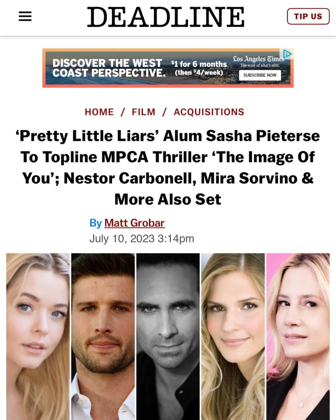 サーシャ・ピーターズのインスタグラム：「So excited to finally announce #imageofyou ❤️ my characters Zoe and Anna will blow your mind 😈   I had such an incredible time filming this movie and created so many lifelong friends. Big thank you to @parker.young for being such a great partner and @adele_parks + @jefffisher_insta + @grahamrobbins_dp who gave me the best sandbox to play in. SO MANY more photos to come. Thank you to every amazing crew member and @mpca_bktv who made this movie not only possible, but so enjoyable! Love you all xxxx」
