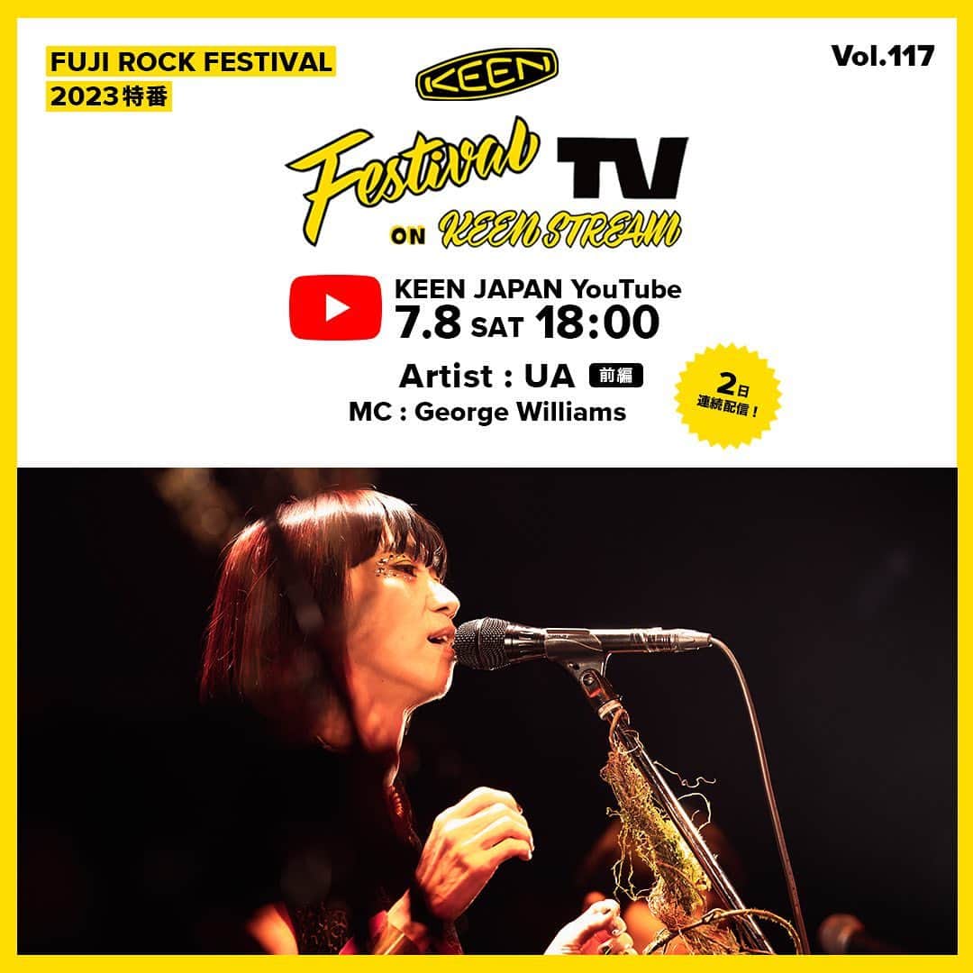 UAのインスタグラム：「Festival TV on KEENSTREAM Vol.117🪶🪶🦅🦅  フジロック’23の特別番組、前編‼️  👉https://youtu.be/4DVA4OnK0gU  Newestなライブです、是非ご覧くださいませ。ご感想お待ちしています。  @keen_japan  @kungfugeorge @remitakenouchi @masayoshiokudaira @sudumasa @chikuunikun @shuta_nishida @oioiiioiooi @tmknd1209 @igacco #小田朋美 #keen#wwwx#fujirock#ua#ウーア」