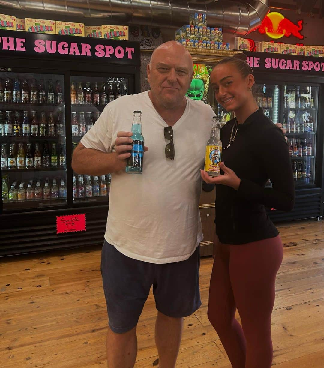 ディーン・ノリスのインスタグラム：「Stopped by @thesugarspottemecula to check out these awesome Breaking Bad sodas!! Get one yourself at any cool candy place and @rocketfizzofficial  #breakingbad」