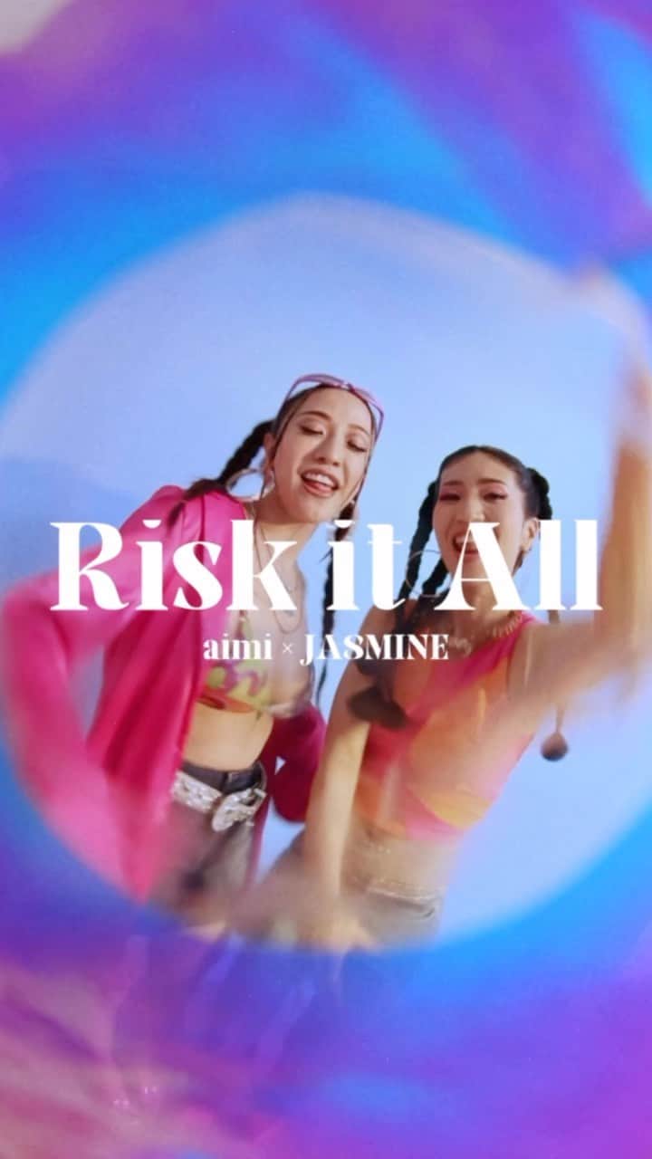 JASMINEのインスタグラム：「aimi × JASMINE ‘Risk It All’ 2023.7.12 release   Pre-save Now💞 https ://orcd.co/riskitall_aimiJASMINE  Tracklist: 1. Risk It All 2. My Girl  Produced by @modesty_beats Directed by Taka @taka_algorhythm」