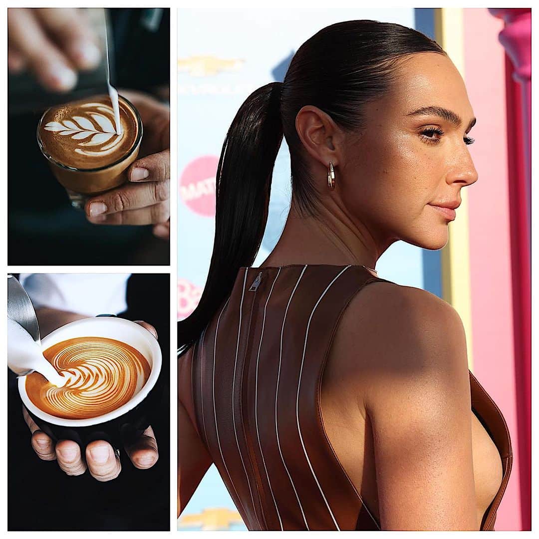 JO BAKERのインスタグラム：「G A L • G A D O T  Latte tones and summery radiance on #galgadot for @barbiethemovie premiere!!! #lattemakeup is trending right now ~ but what is it??  It’s caramel, toffee tone neutrals and it’s super hot right now!!  Love makeup that has a visual back story…and this is just about leaning into the more yellow based coffee  hues to create this trend.   Swipe to see this head to toe golden goddess look (shoes to die for) and what products were used to create this understated bronzed glowing look!!   Style @karlawelchstylist @jw_anderson  Hair @jennychohair  Makeup by me #jobakermakeupartist 💋  Photo - shadowy dream portrait by my girl @chelsealaurenla 📸📸📸」