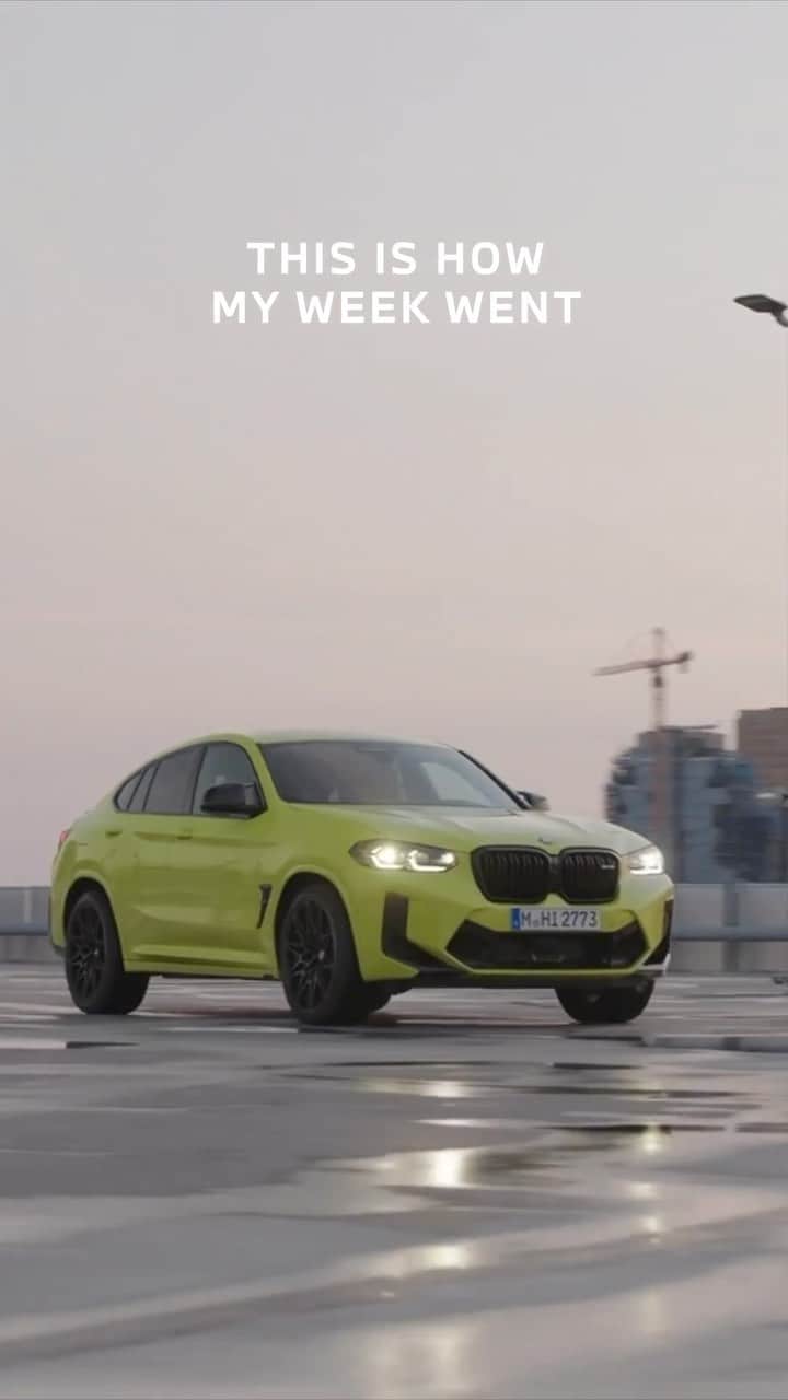 BMWのインスタグラム：「Tuesdays look kinda fun 😏  The BMW X4 M #THEX4 #X4 #BMWM #BMW   Filmed on a closed course - do not attempt.  __ BMW X4 M: Fuel consumption combined: 10.8 – 10.7 l/100 km (WLTP); CO2 ‑emissions combined: 247 – 243 g/km (WLTP). Further information: www.bmw.com/disclaimer」