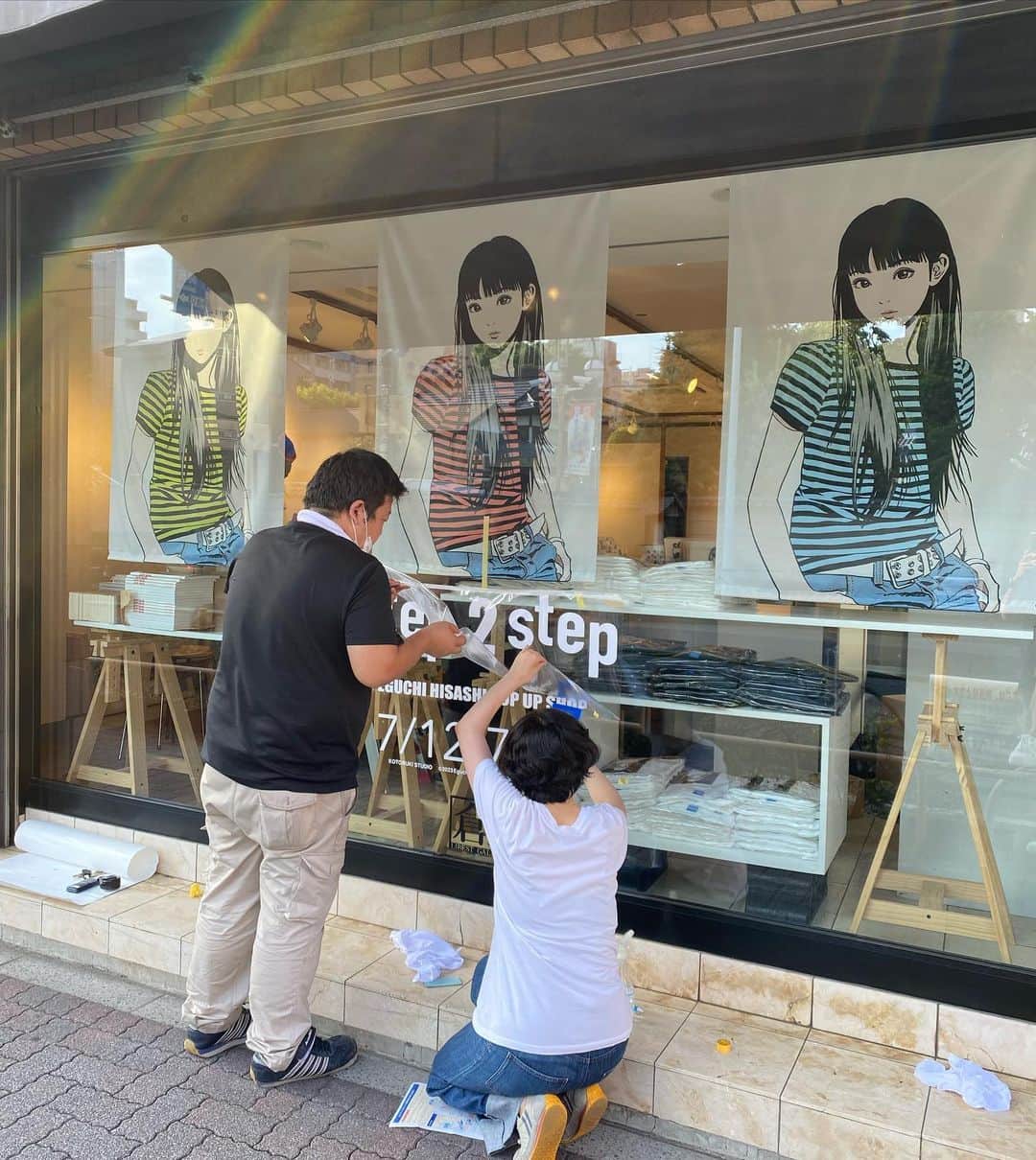 江口寿史のインスタグラム：「絶賛設営作業中。」