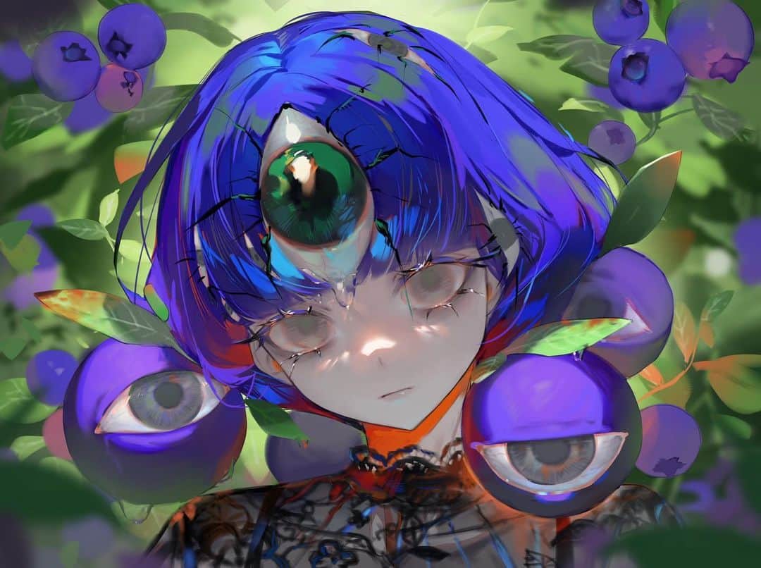 水視ずみのインスタグラム：「侵食 #illustration #drawing #originalcharacter #illustrator #イラストグラム #創作」