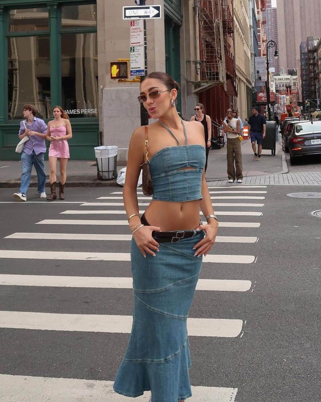 tiger Mistさんのインスタグラム写真 - (tiger MistInstagram)「Our girl, @luanabarron struts in NYC featuring the Adriene Top + Skirt. Steal her look!」7月11日 20時53分 - tigermist